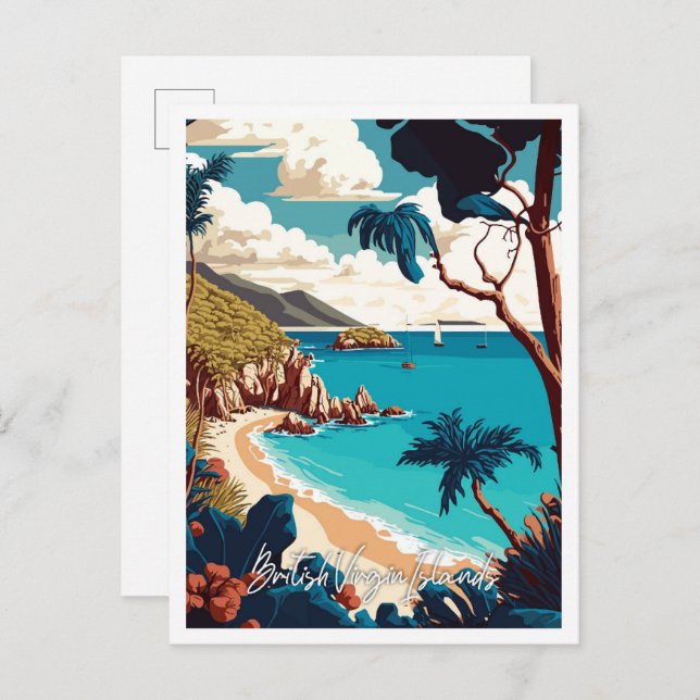 Vintage-Illustration der britischen Jungfrau Postkarte (Vorne/Hinten)