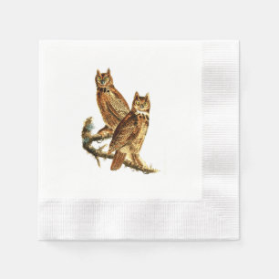 Vintage Illustration der Hornhautpaare Serviette