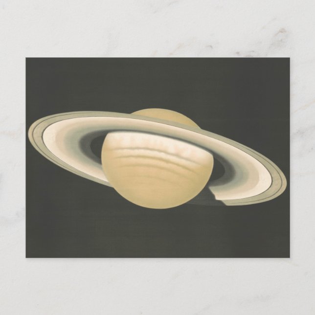 Vintage Illustration der Saturn Astronomie Postkar Postkarte (Vorderseite)