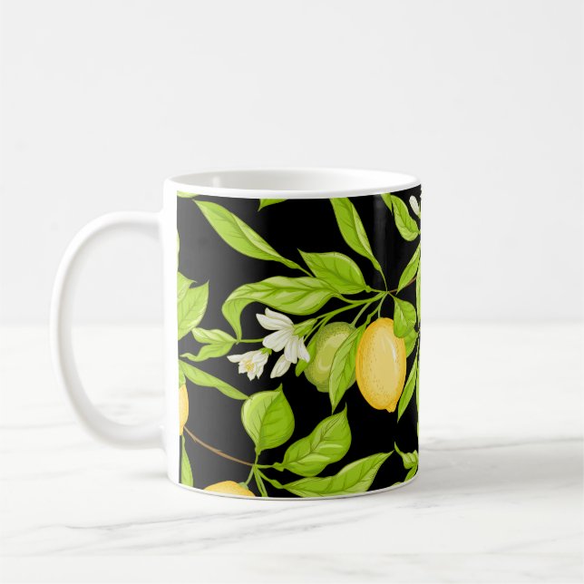 Vintage Illustration der Zweigstelle Lemon Tree Kaffeetasse (Links)