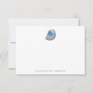 Vintage Illustration des Astronauten und des Monde Dankeskarte