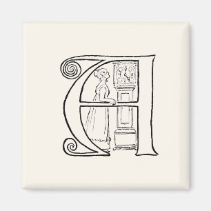 Vintage Illustration des Buchstaben A Magnet