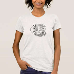 Vintage Illustration des Buchstaben c T-Shirt