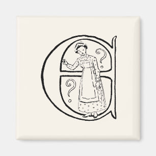 Vintage Illustration des Buchstaben E Magnet