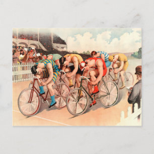 Vintage Illustration des Fahrrads Postkarte