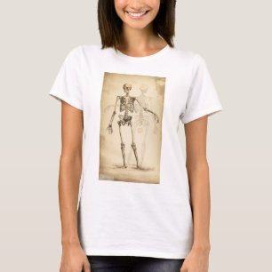 Vintage Illustration des menschlichen Skeletts T-Shirt