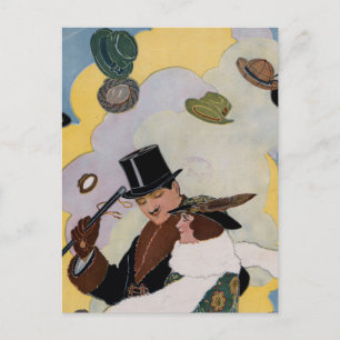 Vintage Illustration des Puck Magazine Postkarte