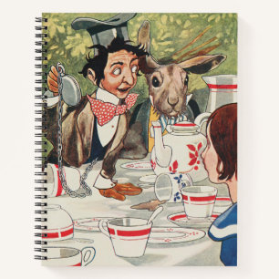 Vintage-Illustration des Teepartys des verrückten Notizbuch