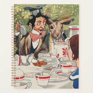 Vintage-Illustration des Teepartys des verrückten Planer