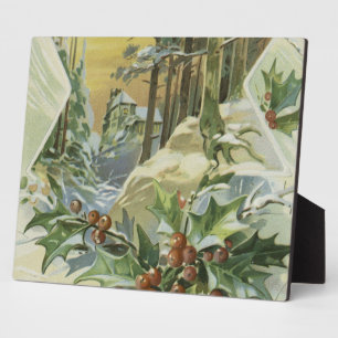Vintage Illustration des Winterhauses Fotoplatte