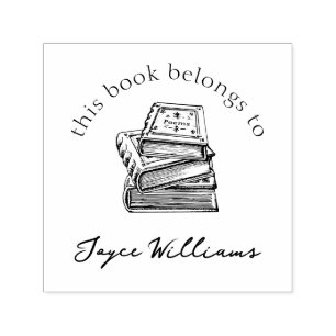 Vintage Illustration Dieses Buch gehört zu einer b Permastempel