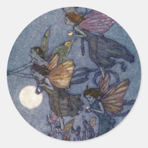Vintage Illustration Edmund Dulac Fairies Runder Aufkleber