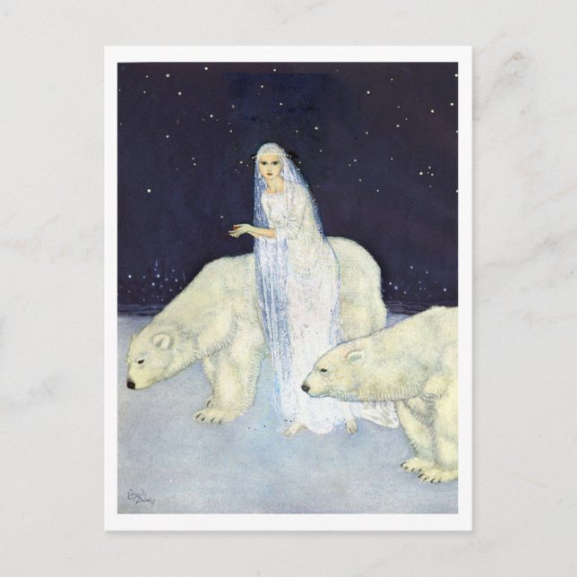 Vintage Illustration Edmund Dulac Ice Maiden Postkarte (Vorderseite)
