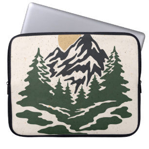 Vintage-Illustration einer Berglandschaftberg Laptopschutzhülle