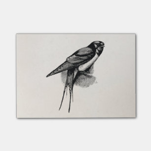 Vintage-Illustration einer Rauchschwalbe Post-it Klebezettel