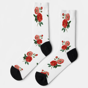 Vintage-Illustration einer roten Rose Thunder_Cove Socken