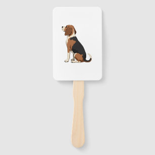Vintage-Illustration eines Beagle-Hundes von hinte Fächer
