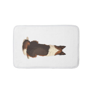 Vintage-Illustration eines Border Collies von hint Badematte