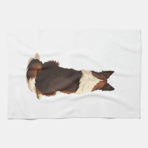 Vintage-Illustration eines Border Collies von hint Geschirrtuch