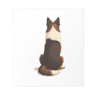 Vintage-Illustration eines Border Collies von hint Notizblock