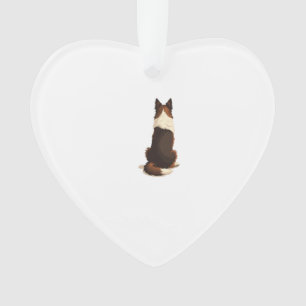 Vintage-Illustration eines Border Collies von hint Ornament