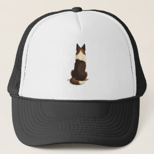 Vintage-Illustration eines Border Collies von hint Truckerkappe
