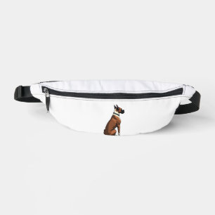 Vintage-Illustration eines Boxerhundes von hinten  Bauchtasche