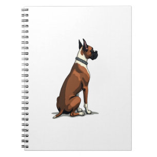 Vintage-Illustration eines Boxerhundes von hinten  Notizblock