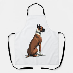 Vintage-Illustration eines Boxerhundes von hinten Schürze
