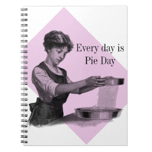 Vintage Illustration eines Damenbackens Notizblock