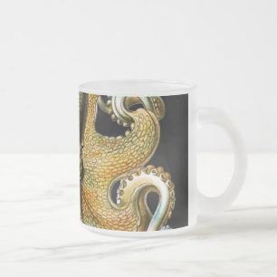Vintage Illustration eines goldenen Oktopus Mattglastasse