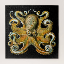 Vintage Illustration eines goldenen Oktopus Puzzle
