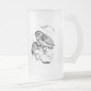 Vintage-Illustration eines grabenden jungen Steink Mattglas Bierglas
