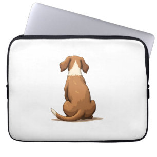 Vintage-Illustration eines Hundes von hinten in Be Laptopschutzhülle