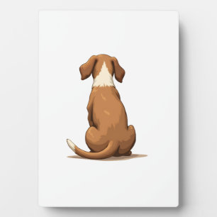 Vintage-Illustration eines Hundes von hinten in Ta Fotoplatte