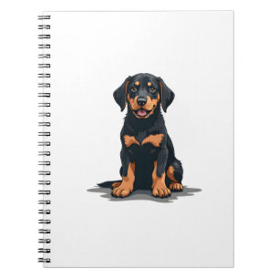 Vintage-Illustration eines schwarz-braunen Hundes  Notizblock