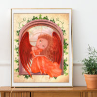 Vintage-Illustration eines süßen Feen-Engel-Mädche