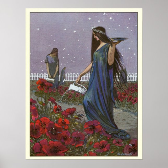 Vintage Illustration Fairy Maidens Poster (Vorne)