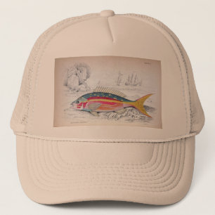 Vintage Illustration Fisherman's Hat Truckerkappe