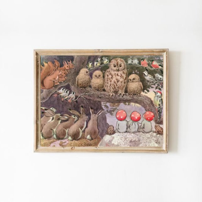Vintage Illustration Forest Children Elsa Beskow Poster (Von Creator hochgeladen)