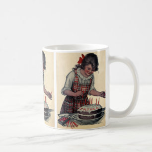 Vintage-Illustration Frohe Geburtstagsfeier Vater Tasse