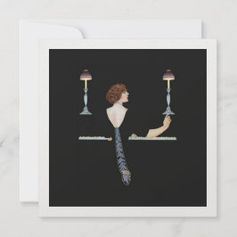 Vintage Illustration Girl Playing Piano