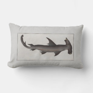 Vintage Illustration Hammerhead Shark Lendenkissen