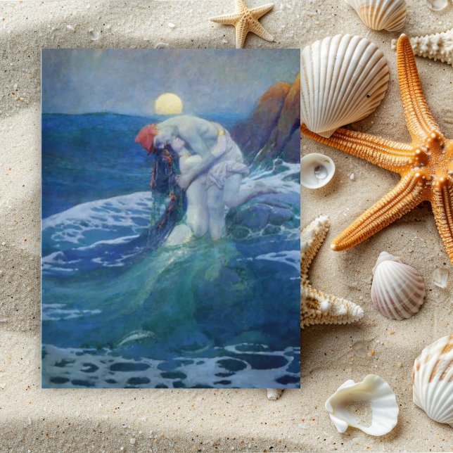 Vintage Illustration Howard Pyle Die Meerjungfrau Postkarte (Von Creator hochgeladen)