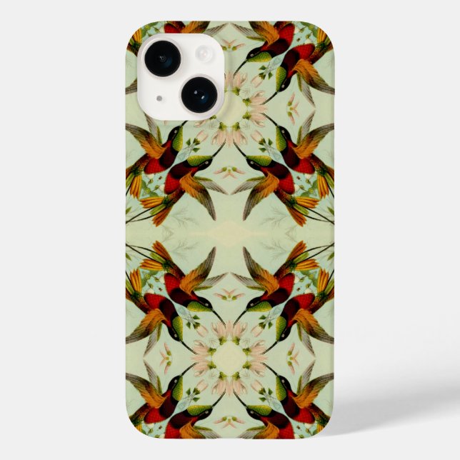 Vintage Illustration Hummingvögel und Blume Case-Mate iPhone Hülle (Rückseite)