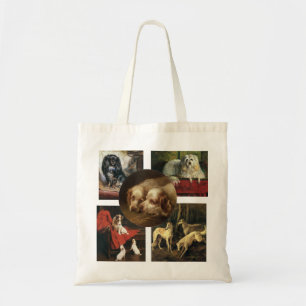 Vintage Illustration Hunde und Welpen! Tragetasche