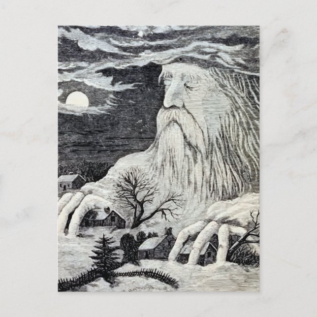 Vintage Illustration "Jack Frost" Postkarte (Vorderseite)