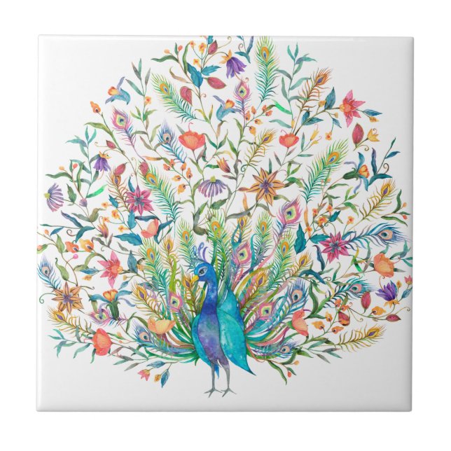 Vintage Illustration Keramik Tile Fliese (Vorderseite)