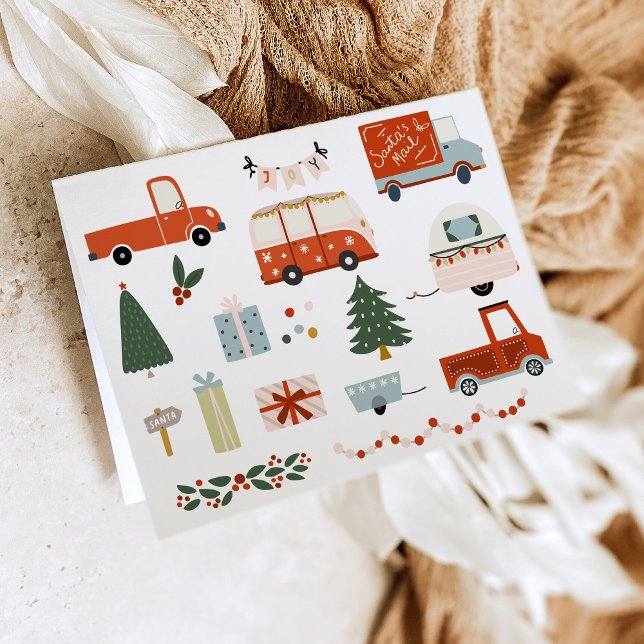 Vintage Illustration Merry Christmas Holiday Karte (Von Creator hochgeladen)