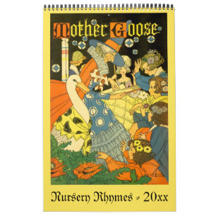 Vintage Illustration Mutter Gänse Kinderzimmer Rhy Kalender